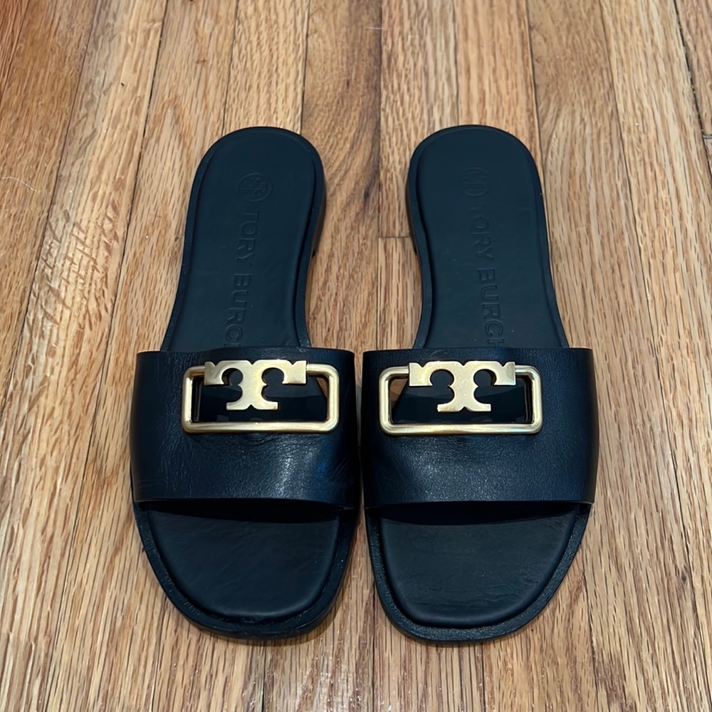 Tory Burch Shelby slide veg leather black